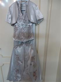  لباس نامزدی یاحنابندان سایز36نقره ای رنگ همراه کت